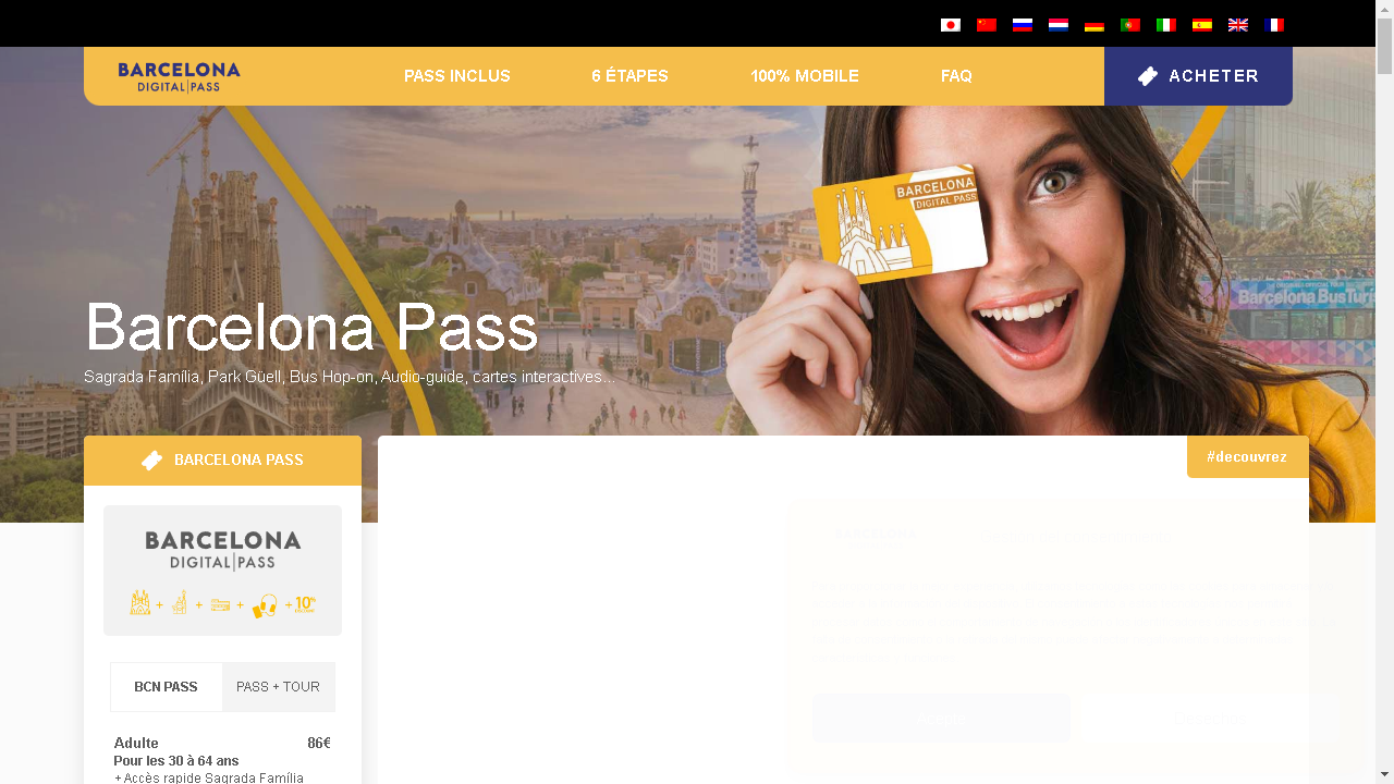 Capture d'écran de https://barcelona-citypass.com/